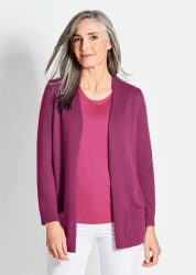 Kuschelweiche Kaschmir-Strickjacke - beere - Gr. 22 von Goldner Fashion