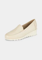 Slipper aus weichem Leder - stein - Gr. 37 von Goldner Fashion