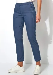 7/8-Jeans aus leichtem Soft-Denim - blau - Gr. 20 von Goldner Fashion