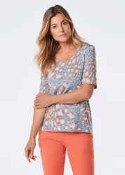Druckshirt - hellblau / gemustert - Gr. 21 von Goldner Fashion