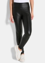 Leggings in Leder-Optik - schwarz - Gr. 48 von Goldner Fashion