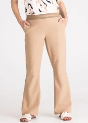 Verkürzte Hose aus Power-Stretch - beige - Gr. 42 von Goldner Fashion
