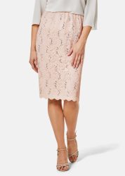 Schicker Jupe aus elastischer Spitze - rosé - Gr. 20 von Goldner Fashion