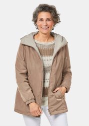 Jacke mit Kapuze - taupe - Gr. 40 von Goldner Fashion