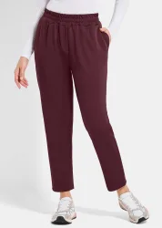 Freizeithose mit breitem Komfortbund - bordeaux - Gr. 40 von Goldner Fashion