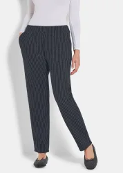 Kuschelige Flausch-Freizeithose - blau / gestreift - Gr. 20 von Goldner Fashion