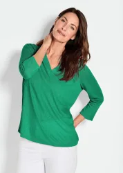 Shirt aus luftigem Viskosejersey - grün - Gr. 21 von Goldner Fashion