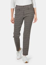 Hose LOUISA in Hahnentrittmuster - stein / schwarz / gemustert - Gr. 25 von Goldner Fashion