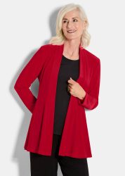 Weich fallende Jersey-Longjacke - rot - Gr. 21 von Goldner Fashion