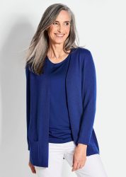 Kuschelweiche Kaschmir-Strickjacke - royalblau - Gr. 25 von Goldner Fashion