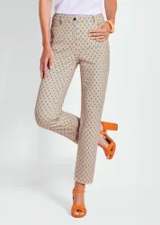 Gemusterte Hose LOUISA mit Formbund - bunt / gemustert - Gr. 215 von Goldner Fashion