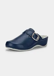 Clogs aus echtem Leder - marine - Gr. 36 von Goldner Fashion