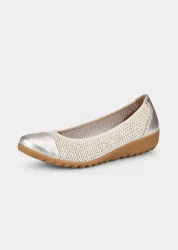 Ballerina in Strickoptik - stein / metallic - Gr. 37 von Goldner Fashion