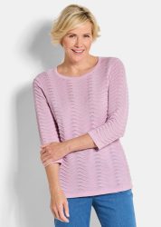 Strickpullover mit Wellenstruktur - rosé - Gr. 21 von Goldner Fashion