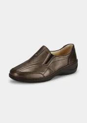 Eleganter Slipper aus weichem Leder - braun / metallic - Gr. 36 von Goldner Fashion