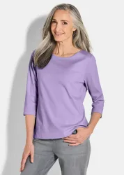 Basic-Shirt aus Interlock-Jersey - flieder - Gr. 24 von Goldner Fashion