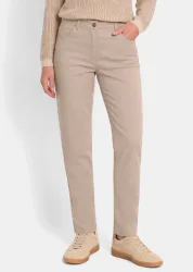 Mom Jeans SARA aus Baumwoll-Stretch - beige - Gr. 54 von Goldner Fashion