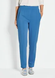 Weite Hose SARA aus Viskose-Jersey - blau - Gr. 22 von Goldner Fashion