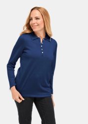 Unkomplizierter Pullover mit Polokragen - marine - Gr. 21 von Goldner Fashion