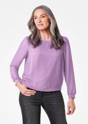 Schlupfbluse aus luftigem Chiffon - flieder - Gr. 24 von Goldner Fashion