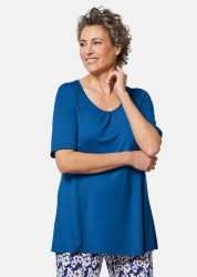 Zeitloses Shirt mit modernem Raffdetail - royalblau - Gr. 20 von Goldner Fashion