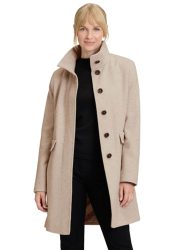 Wollmantel mit Fischgrat-Muster - braun / méliert - Gr. 42 von Goldner Fashion
