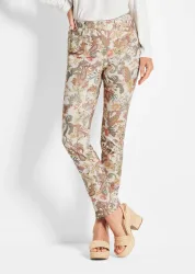 Gemusterte Hose LOUISA im Paisley-Dessin - beige / gemustert - Gr. 235 von Goldner Fashion