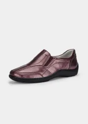 Eleganter Slipper aus weichem Leder - bordeaux / metallic - Gr. 40 von Goldner Fashion