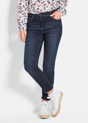 7/8-Jeans BELLA mit Strasssteinen - dunkelblau - Gr. 26 von Goldner Fashion