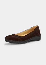Leder-Ballerinas mit gesteppten Ziernähten - braun - Gr. 38 von Goldner Fashion