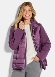 Steppjacke mit Ärmeln aus Softshell - beere - Gr. 20 von Goldner Fashion