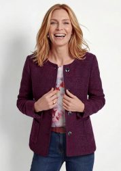 Femininer Blazer in Schlingen-Optik - beere - Gr. 42 von Goldner Fashion
