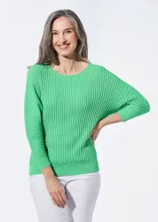 Pullover mit Fledermausärmeln - salbei - Gr. 18/19 von Goldner Fashion