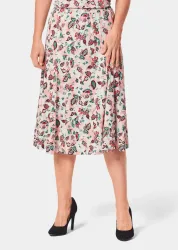 Bequemer Druckrock mit Rundumschlupfbund - koralle / gemustert - Gr. 19 von Goldner Fashion