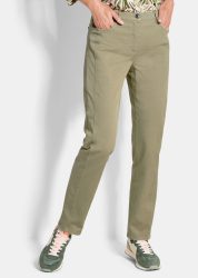 Schmale Hose LOUISA mit Schlank-Effekt - khaki - Gr. 21 von Goldner Fashion