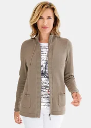 Sportliche Strickjacke - taupe - Gr. 20 von Goldner Fashion
