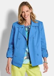 Trenchjacke mit Baumwolle - blau - Gr. 20 von Goldner Fashion