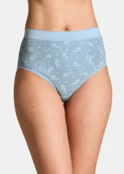 Baumwoll-Bauchwegslip im Mehrfachpack - hellblau / weiss - Gr. 38 von Goldner Fashion