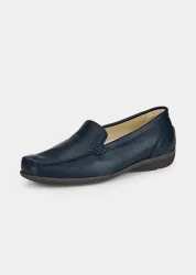 Slipper aus echtem Leder - marine - Gr. 8 von Goldner Fashion