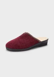 Filzpantoffeln mit Schurwolle - bordeaux - Gr. 38 von Goldner Fashion