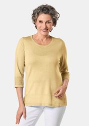 Gepflegter Ajour-Pullover mit femininen Durchbrüchen - gelb - Gr. 25 von Goldner Fashion