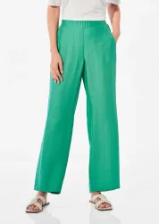 Weite Hose VERA mit leichtem Glanz - grün - Gr. 195 von Goldner Fashion