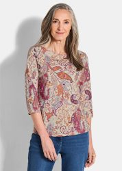 Bequemes Shirt aus Baumwoll-Jersey - bunt / gemustert - Gr. 22 von Goldner Fashion