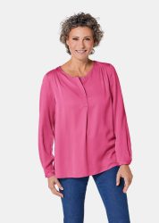 Figurschmeichelnde Schlupfbluse mit modischer Kragenverarbeitung - pink - Gr. 20 von Goldner Fashion
