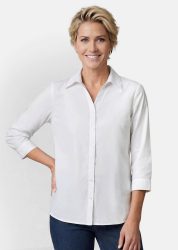 Stretchbequeme Bluse mit Baumwolle - weiss - Gr. 21 von Goldner Fashion