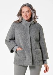 Modische Jacke mit Strickbündchen - grau - Gr. 21 von Goldner Fashion