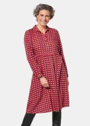 Bequemes Freizeitkleid in modischem Druck - rot / gemustert - Gr. 20 von Goldner Fashion