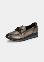 Slipper mit modischer Verzierung - taupe / metallic - Gr. 38 von Goldner Fashion