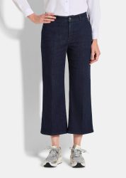 Jeans-Culotte VERA mit Bügelfalten - dunkelblau - Gr. 195 von Goldner Fashion