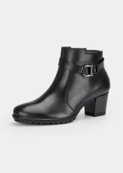 Stiefeletten aus Glattleder mit Zierelement - schwarz - Gr. 36 von Goldner Fashion